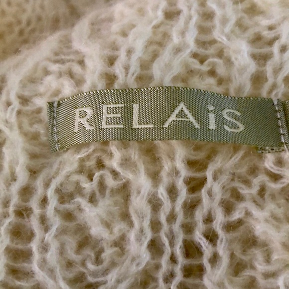 Relais Mohair blend open sleeveless sweater ivory sz L - Picture 12 of 13